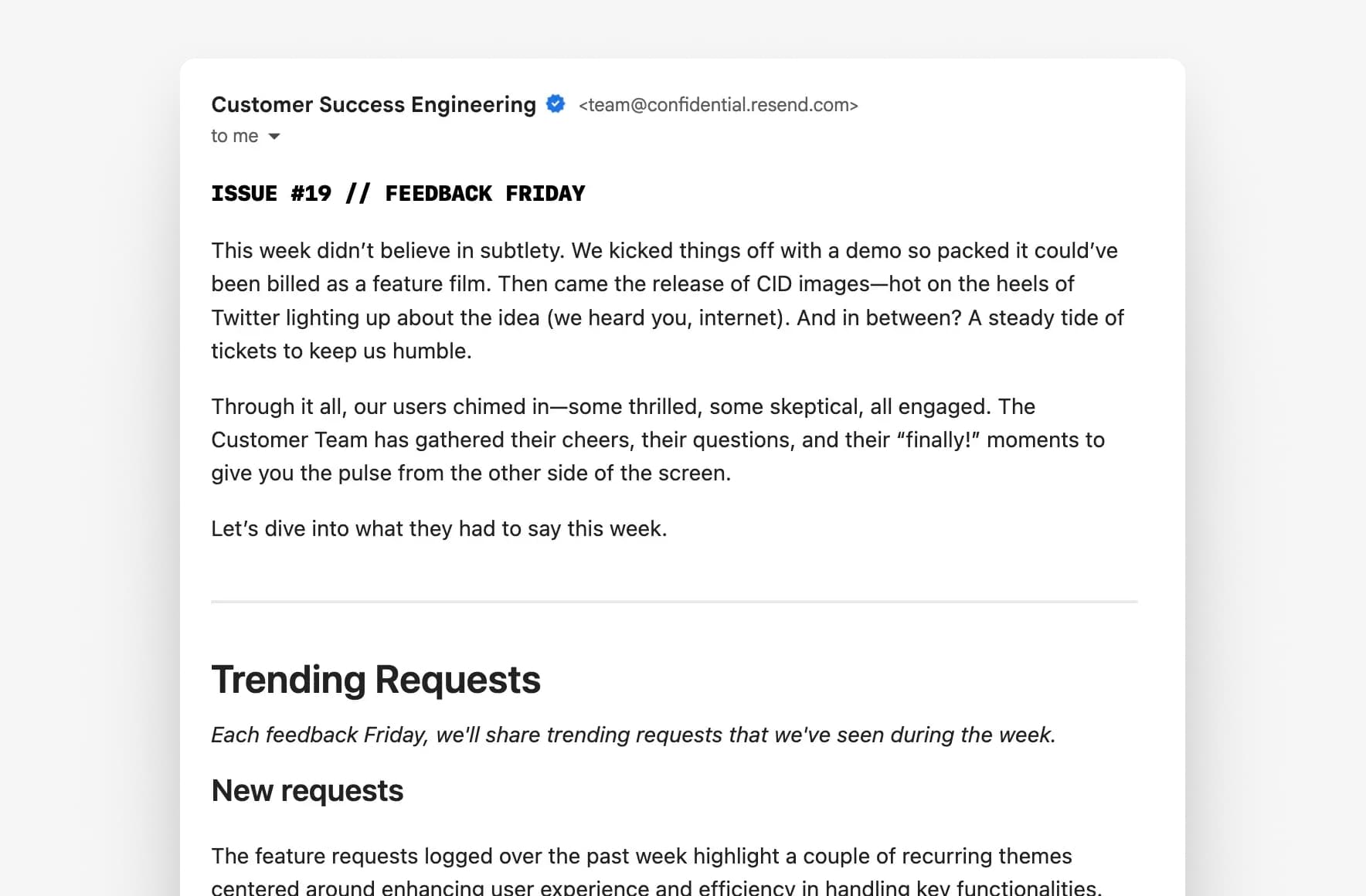 Feedback Friday