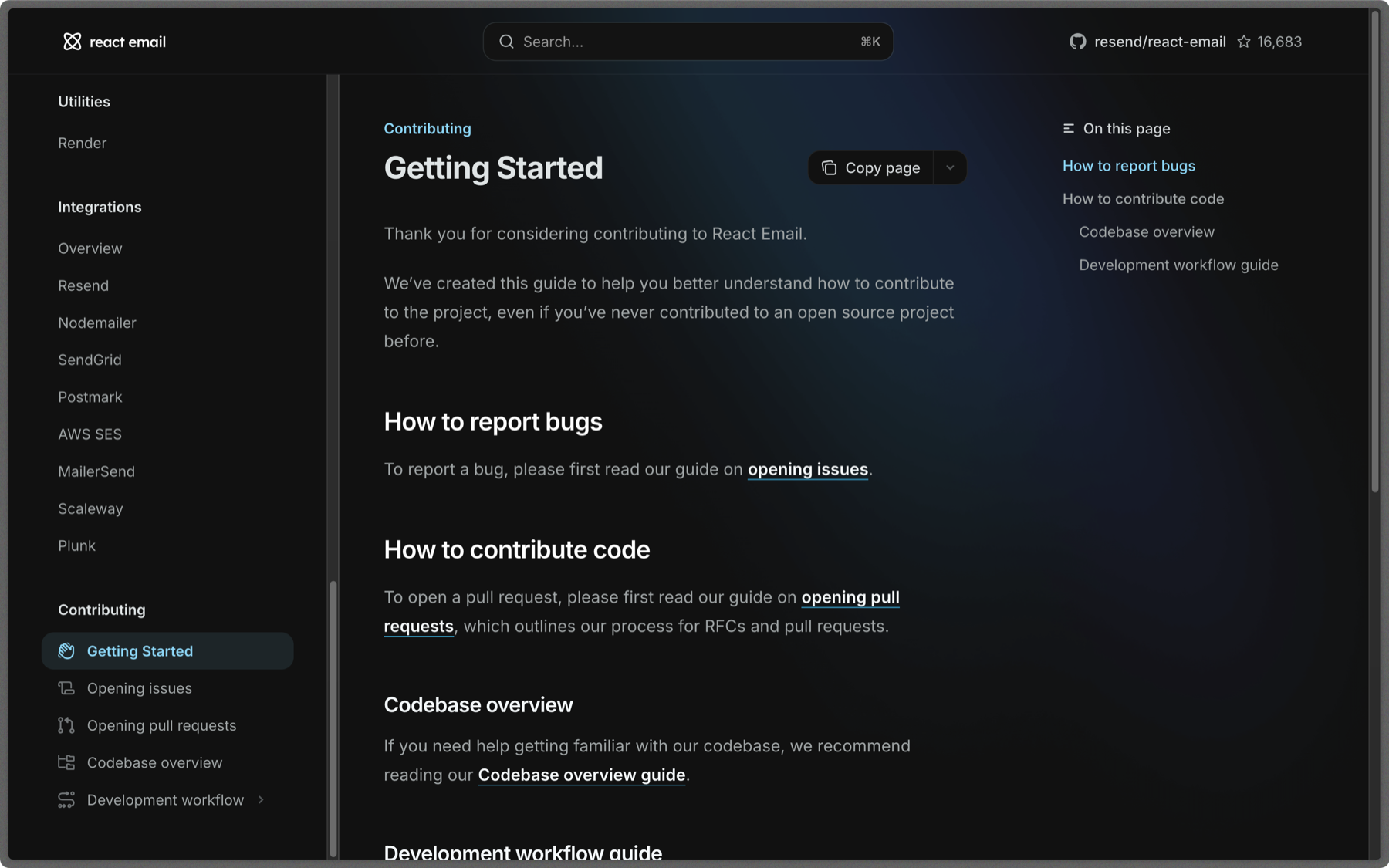 React Email contributing guide